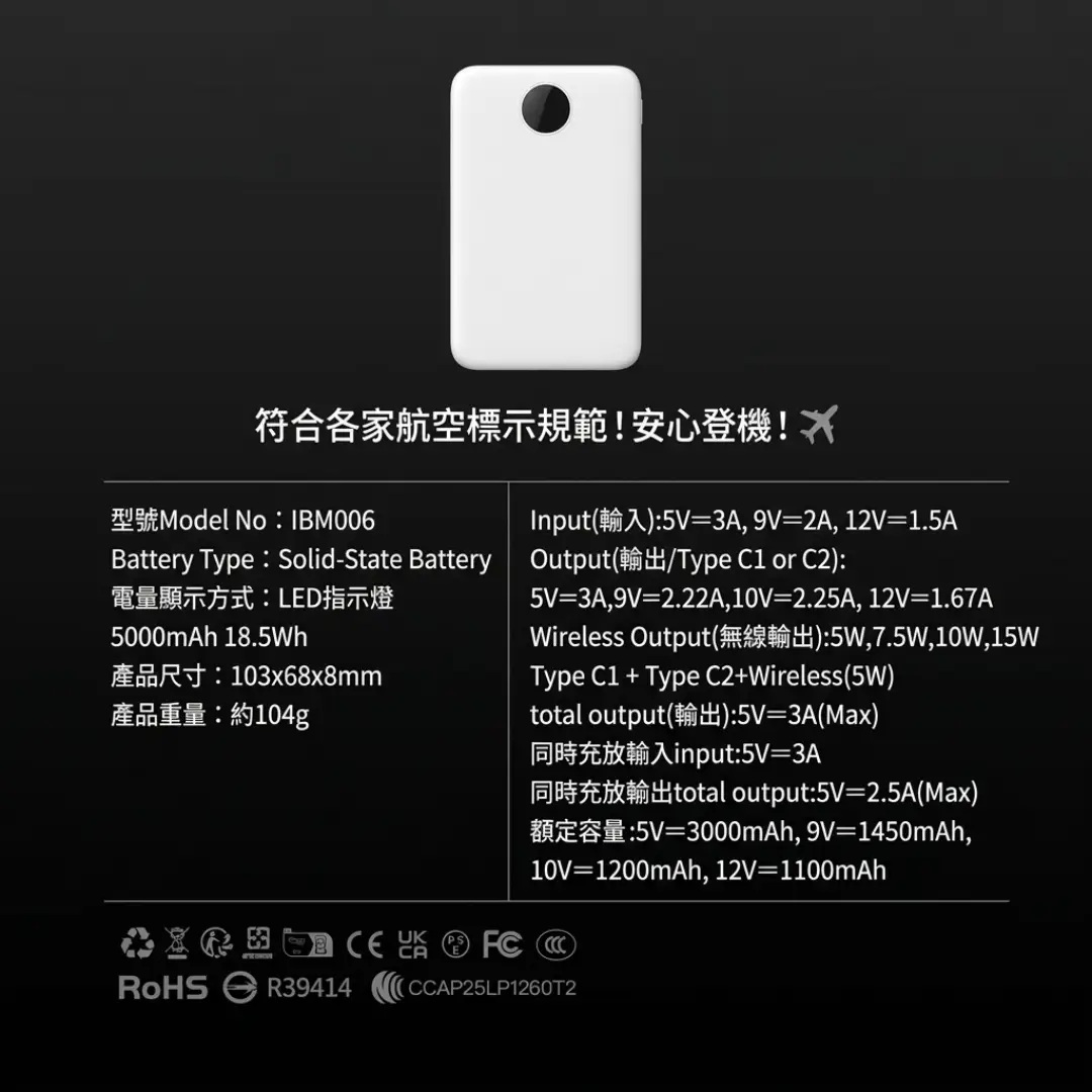 防爆行動電源 SSB固態電池|5000mAh 極薄磁吸 MagSafe無線快充:圖片 7